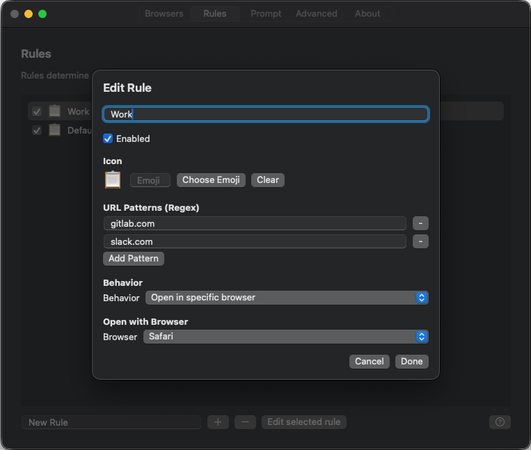 Browser Chooser Rules Editor