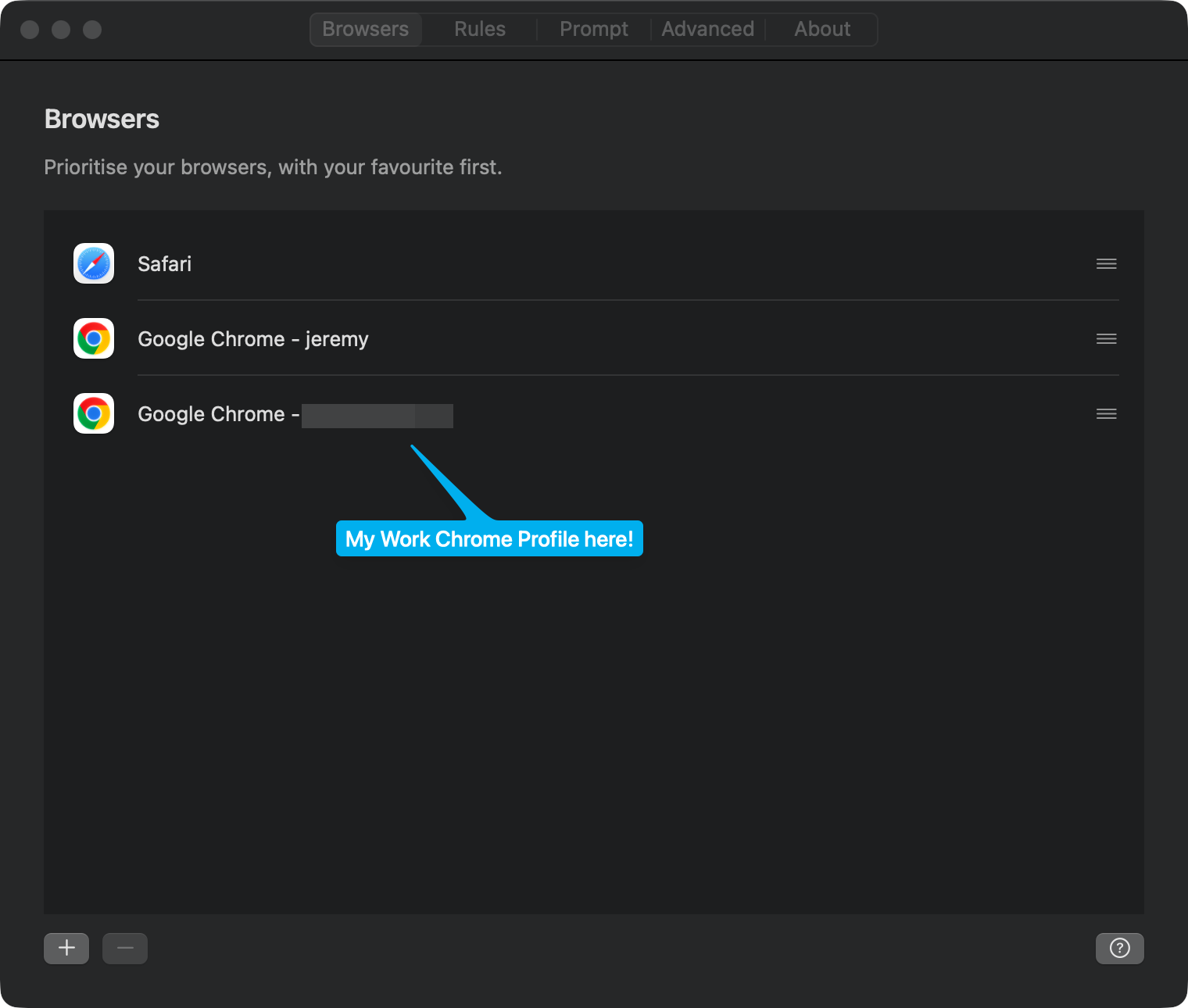 Browser Chooser Settings